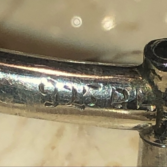 VTG Sterling Silver Hinged Bangle w Ball Tips Approx 6.6” - Picture 7 of 9